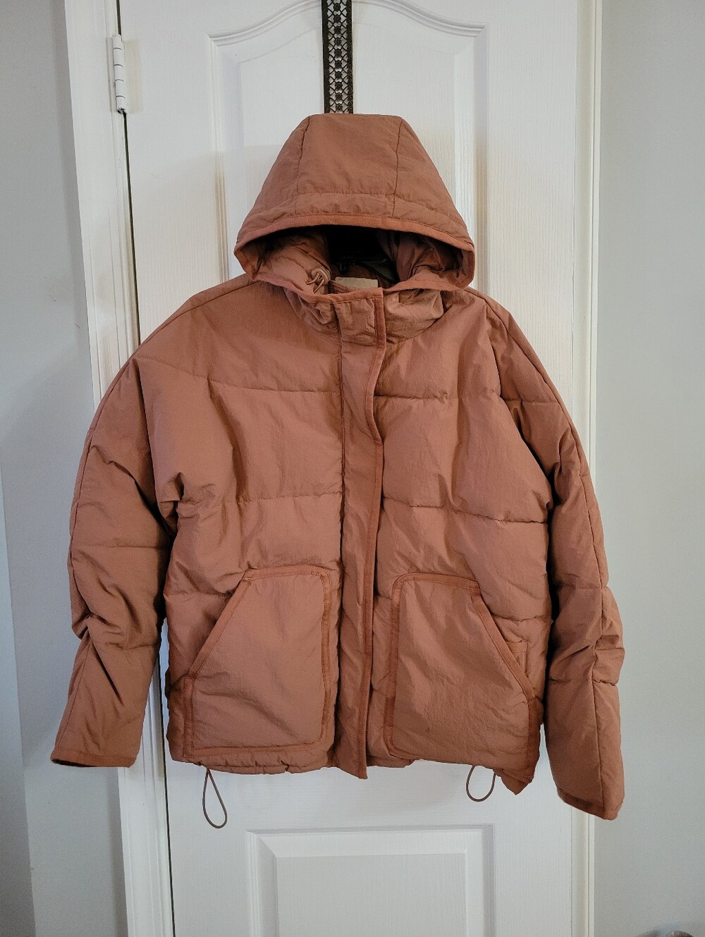 Madewell Holland Quilted Water Resistant Puffer Parka Jacket Warm Umber Large